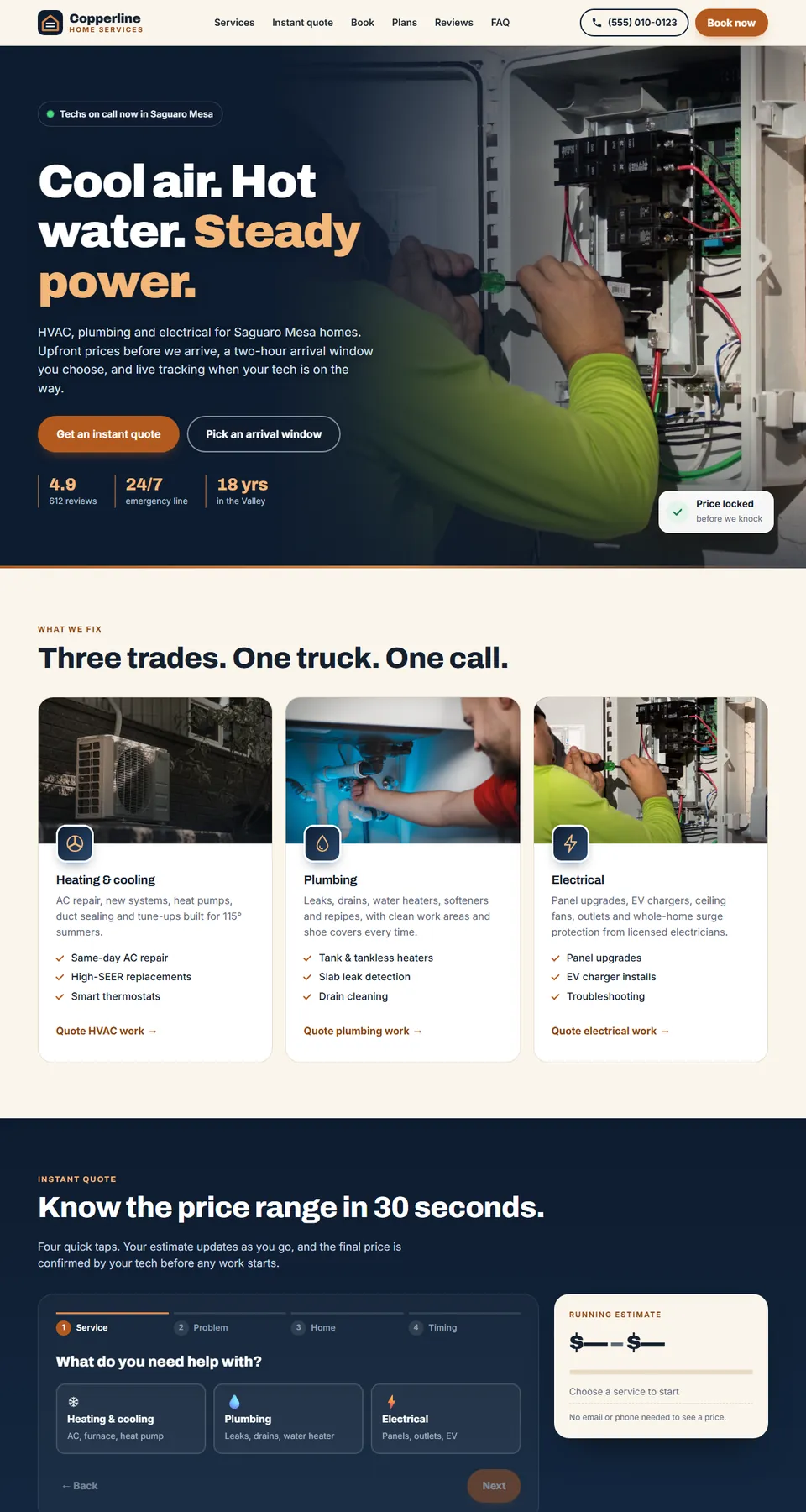 Copperline Home Services demo home page
